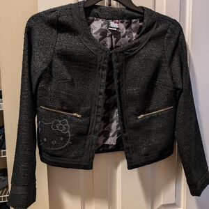 Hello Kitty Black Gold Thread Blazer Jacket